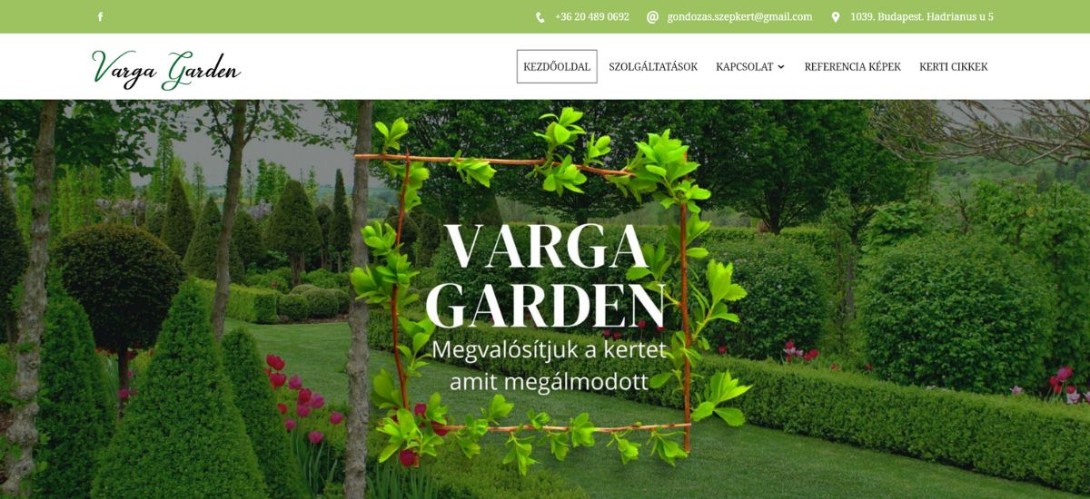 Kertészeti weboldal készítése