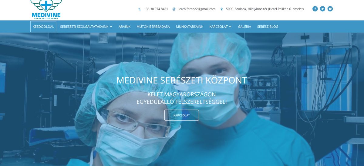 Sebészeti központ weboldal készítése