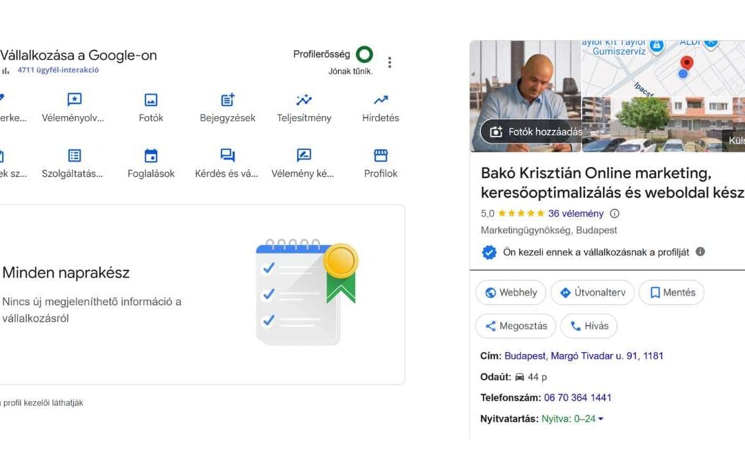 Emeld új szintre vállalkozásod online jelenlétét – Profi Google Cégem létrehozás és keresőoptimalizálás
