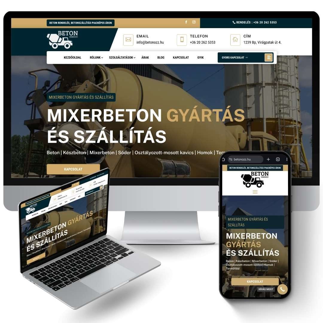 Betongyártó weboldal készítés és honlap karbantartás Betongyártó weboldal készítés és honlap karbantartás