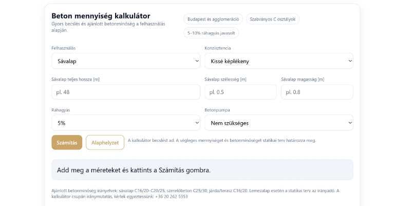 betonmennyiség kalkulátor rendszer készítése-Bakó Krisztián betonmennyiség kalkulátor rendszer készítése-Bakó Krisztián