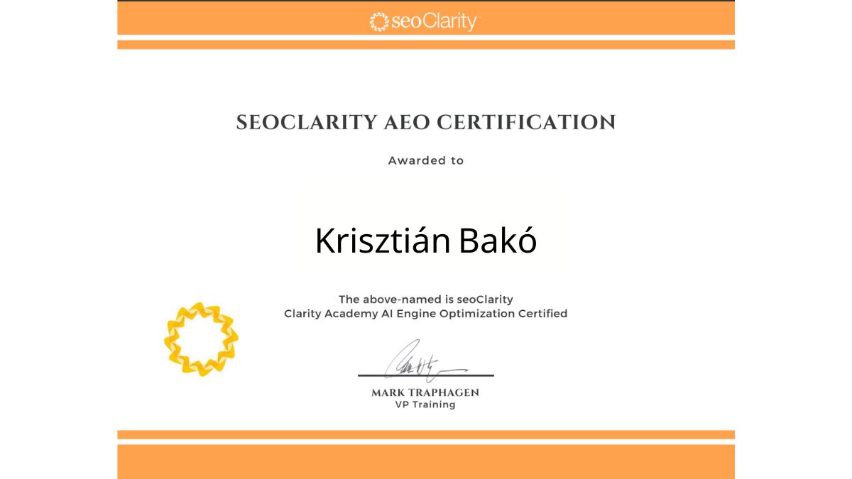 SEO tanúsítvány-Bakó Krisztián-2025-11