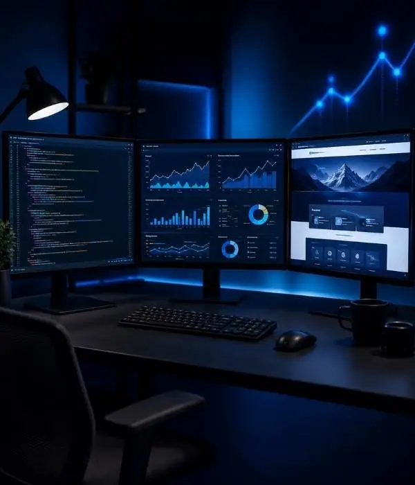 Keresőoptimalizált weboldal fejlesztés SEO és AI optimalizálással, analitikai dashboardokkal és weboldal teljesítményméréssel